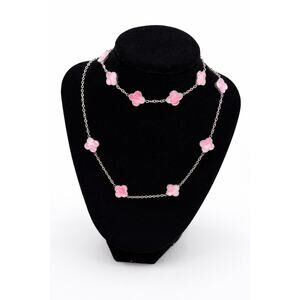 Pink Ombre Clover Necklace & Bracelet Set - Stunning